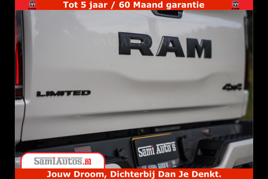 Dodge Ram 1500 1500 Limited Night High Output 540HP 706Nm | Massage + Full Option | De Meest Luxe en Volle Pick-Up in zijn Klasse | Comfortabele Dubbele Cabine met Royale 5 Zitplaatsen | BPM vrij | Nu Leverbaar uit Voorraad | Voorraad Nr 2336 - 7700