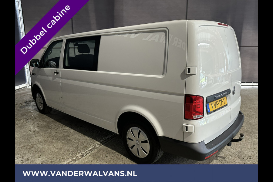 Volkswagen Transporter 2.0 TDI L2H1 Dubbele Cabine Euro6 Airco | 5-Zits | Navigatie | Trekhaak | Apple Carplay Android Auto, Cruisecontrol, Parkeersensoren