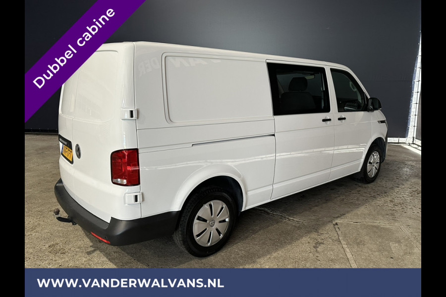 Volkswagen Transporter 2.0 TDI L2H1 Dubbele Cabine Euro6 Airco | 5-Zits | Navigatie | Trekhaak | Apple Carplay Android Auto, Cruisecontrol, Parkeersensoren
