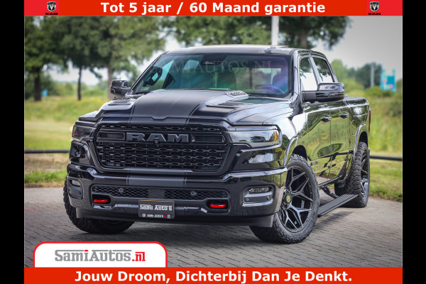 Dodge Ram 1500 Limited Night High Output 540HP 706Nm | Massage + Full Option | De Meest Luxe en Volle Pick-Up in zijn Klasse | Comfortabele Dubbele Cabine met Royale 5 Zitplaatsen | BPM vrij | Nu Leverbaar uit Voorraad | Voorraad Nr 2326 - 5169