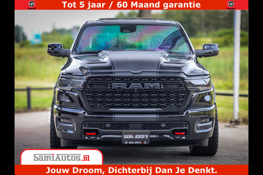 Dodge Ram 1500 Limited Night High Output 540HP 706Nm | Massage + Full Option | De Meest Luxe en Volle Pick-Up in zijn Klasse | Comfortabele Dubbele Cabine met Royale 5 Zitplaatsen | BPM vrij | Nu Leverbaar uit Voorraad | Voorraad Nr 2326 - 5169
