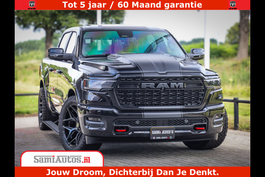 Dodge Ram 1500 Limited Night High Output 540HP 706Nm | Massage + Full Option | De Meest Luxe en Volle Pick-Up in zijn Klasse | Comfortabele Dubbele Cabine met Royale 5 Zitplaatsen | BPM vrij | Nu Leverbaar uit Voorraad | Voorraad Nr 2326 - 5169