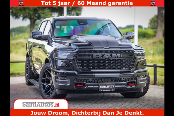 Dodge Ram 1500 Limited Night High Output 540HP 706Nm | Massage + Full Option | De Meest Luxe en Volle Pick-Up in zijn Klasse | Comfortabele Dubbele Cabine met Royale 5 Zitplaatsen | BPM vrij | Nu Leverbaar uit Voorraad | Voorraad Nr 2326 - 5169
