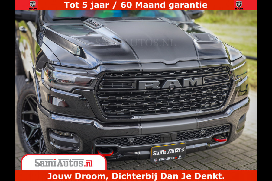Dodge Ram 1500 Limited Night High Output 540HP 706Nm | Massage + Full Option | De Meest Luxe en Volle Pick-Up in zijn Klasse | Comfortabele Dubbele Cabine met Royale 5 Zitplaatsen | BPM vrij | Nu Leverbaar uit Voorraad | Voorraad Nr 2326 - 5169