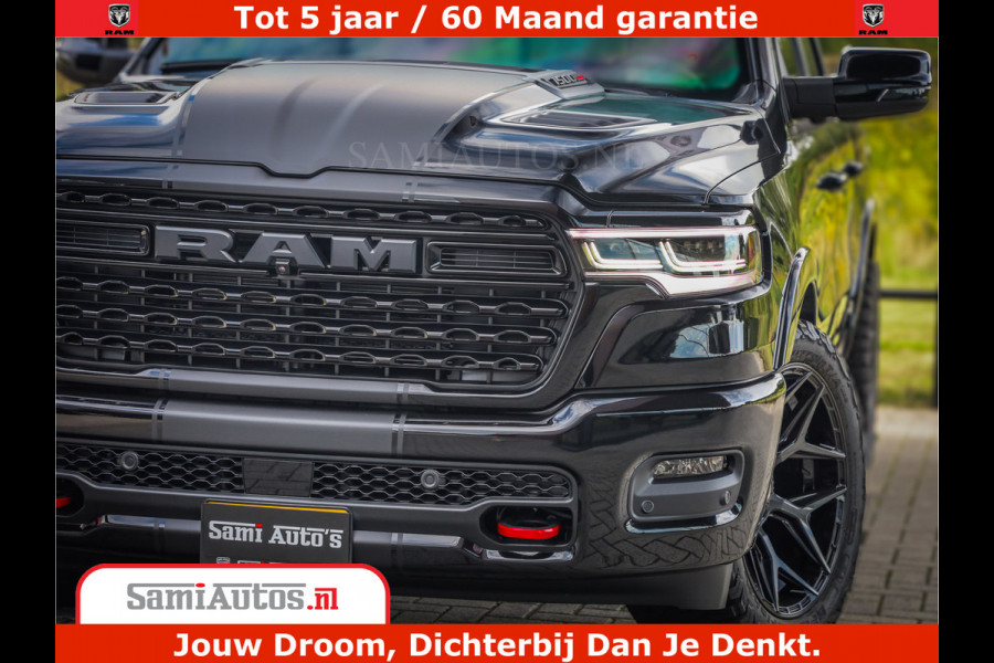 Dodge Ram 1500 Limited Night High Output 540HP 706Nm | Massage + Full Option | De Meest Luxe en Volle Pick-Up in zijn Klasse | Comfortabele Dubbele Cabine met Royale 5 Zitplaatsen | BPM vrij | Nu Leverbaar uit Voorraad | Voorraad Nr 2326 - 5169