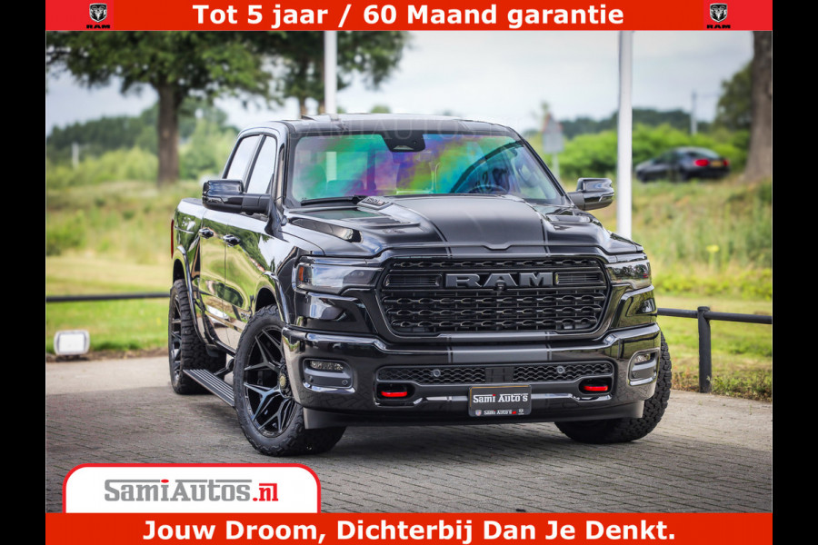 Dodge Ram 1500 Limited Night High Output 540HP 706Nm | Massage + Full Option | De Meest Luxe en Volle Pick-Up in zijn Klasse | Comfortabele Dubbele Cabine met Royale 5 Zitplaatsen | BPM vrij | Nu Leverbaar uit Voorraad | Voorraad Nr 2326 - 5169