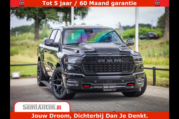 Dodge Ram 1500 Limited Night High Output 540HP 706Nm | Massage + Full Option | De Meest Luxe en Volle Pick-Up in zijn Klasse | Comfortabele Dubbele Cabine met Royale 5 Zitplaatsen | BPM vrij | Nu Leverbaar uit Voorraad | Voorraad Nr 2326 - 5169