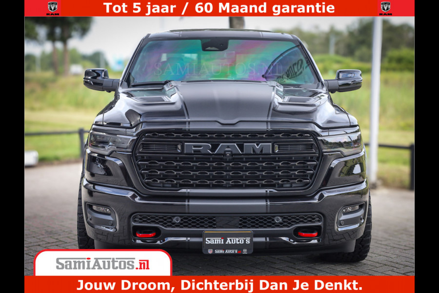 Dodge Ram 1500 Limited Night High Output 540HP 706Nm | Massage + Full Option | De Meest Luxe en Volle Pick-Up in zijn Klasse | Comfortabele Dubbele Cabine met Royale 5 Zitplaatsen | BPM vrij | Nu Leverbaar uit Voorraad | Voorraad Nr 2326 - 5169
