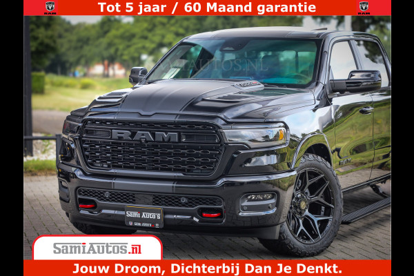 Dodge Ram 1500 Limited Night High Output 540HP 706Nm | Massage + Full Option | De Meest Luxe en Volle Pick-Up in zijn Klasse | Comfortabele Dubbele Cabine met Royale 5 Zitplaatsen | BPM vrij | Nu Leverbaar uit Voorraad | Voorraad Nr 2326 - 5169