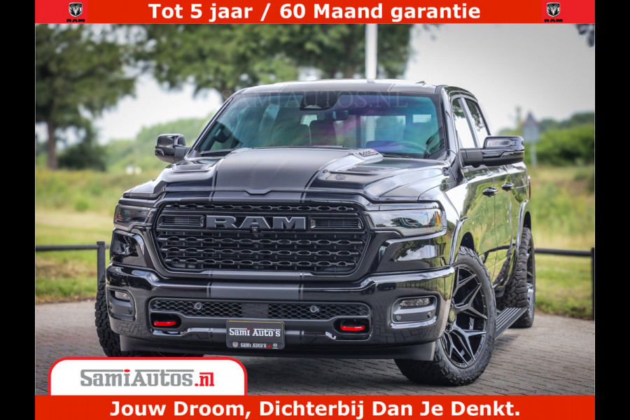 Dodge Ram 1500 Limited Night High Output 540HP 706Nm | Massage + Full Option | De Meest Luxe en Volle Pick-Up in zijn Klasse | Comfortabele Dubbele Cabine met Royale 5 Zitplaatsen | BPM vrij | Nu Leverbaar uit Voorraad | Voorraad Nr 2326 - 5169