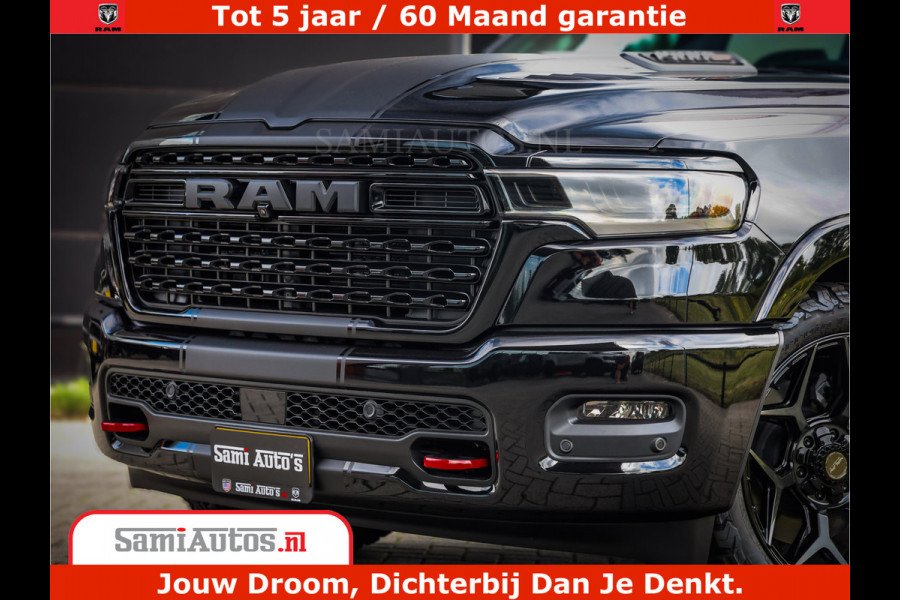 Dodge Ram 1500 Limited Night High Output 540HP 706Nm | Massage + Full Option | De Meest Luxe en Volle Pick-Up in zijn Klasse | Comfortabele Dubbele Cabine met Royale 5 Zitplaatsen | BPM vrij | Nu Leverbaar uit Voorraad | Voorraad Nr 2326 - 5169