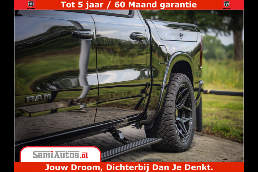 Dodge Ram 1500 Limited Night High Output 540HP 706Nm | Massage + Full Option | De Meest Luxe en Volle Pick-Up in zijn Klasse | Comfortabele Dubbele Cabine met Royale 5 Zitplaatsen | BPM vrij | Nu Leverbaar uit Voorraad | Voorraad Nr 2326 - 5169