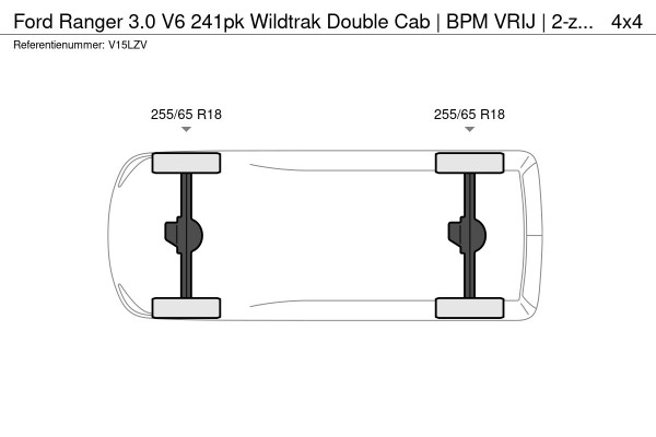 Ford Ranger 3.0 V6 241pk Wildtrak Double Cab | BPM VRIJ | 2-zits | Trekhaak 3500KG | 360 camera | B&O audio | Elekt. Rollo | Navi
