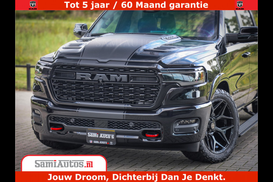 Dodge Ram 1500 Limited Night High Output 540HP 706Nm | Massage + Full Option | De Meest Luxe en Volle Pick-Up in zijn Klasse | Comfortabele Dubbele Cabine met Royale 5 Zitplaatsen | BPM vrij | Nu Leverbaar uit Voorraad | Voorraad Nr 2293 - 7688