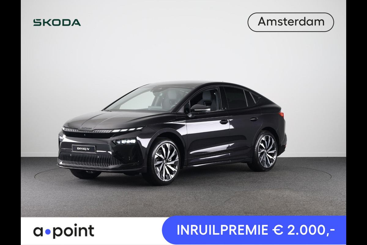 Škoda Enyaq Coupé 85 Sportline 286 pk | Panoramadak | Head up display | 360° camera | Massagestoel | 21 inch | Blind Spot | Adaptive Cruise Control Škoda Enyaq Coupé 85 Sportline 286 pk | Panoramadak | Head up display | 360° camera | Massagestoel | 21 inch | Blind Spot | Adaptive Cruise Control