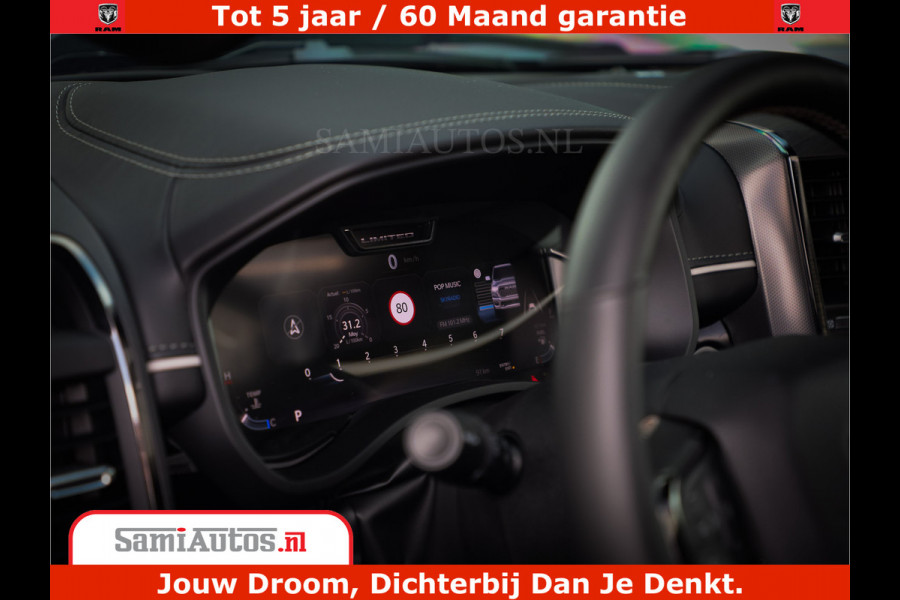 Dodge Ram 1500 Limited Night H.O 540HP 706Nm | Massage + Full Option | De Meest Luxe en Volle Pick-Up in zijn Klasse | Comfortabele Dubbele Cabine met Royale 5 Zitplaatsen | BPM vrij | Nu Leverbaar uit Voorraad | Voorraad Nr 2349 -  5159