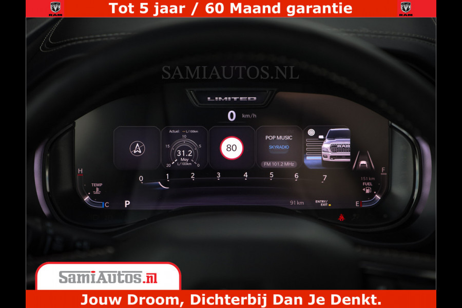 Dodge Ram 1500 Limited Night H.O 540HP 706Nm | Massage + Full Option | De Meest Luxe en Volle Pick-Up in zijn Klasse | Comfortabele Dubbele Cabine met Royale 5 Zitplaatsen | BPM vrij | Nu Leverbaar uit Voorraad | Voorraad Nr 2349 -  5159