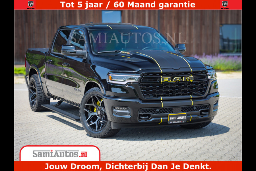 Dodge Ram 1500 Limited Night H.O 540HP 706Nm | Massage + Full Option | De Meest Luxe en Volle Pick-Up in zijn Klasse | Comfortabele Dubbele Cabine met Royale 5 Zitplaatsen | BPM vrij | Nu Leverbaar uit Voorraad | Voorraad Nr 2333 - 5129