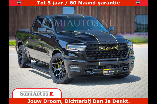 Dodge Ram 1500 Limited Night H.O 540HP 706Nm | Massage + Full Option | De Meest Luxe en Volle Pick-Up in zijn Klasse | Comfortabele Dubbele Cabine met Royale 5 Zitplaatsen | BPM vrij | Nu Leverbaar uit Voorraad | Voorraad Nr 2333 - 5129