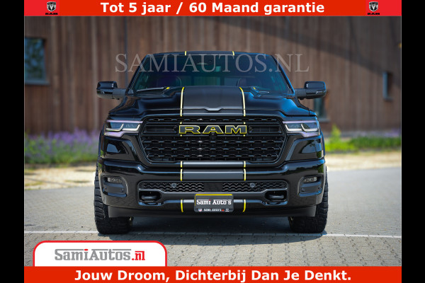 Dodge Ram 1500 Limited Night H.O 540HP 706Nm | Massage + Full Option | De Meest Luxe en Volle Pick-Up in zijn Klasse | Comfortabele Dubbele Cabine met Royale 5 Zitplaatsen | BPM vrij | Nu Leverbaar uit Voorraad | Voorraad Nr 2333 - 5129
