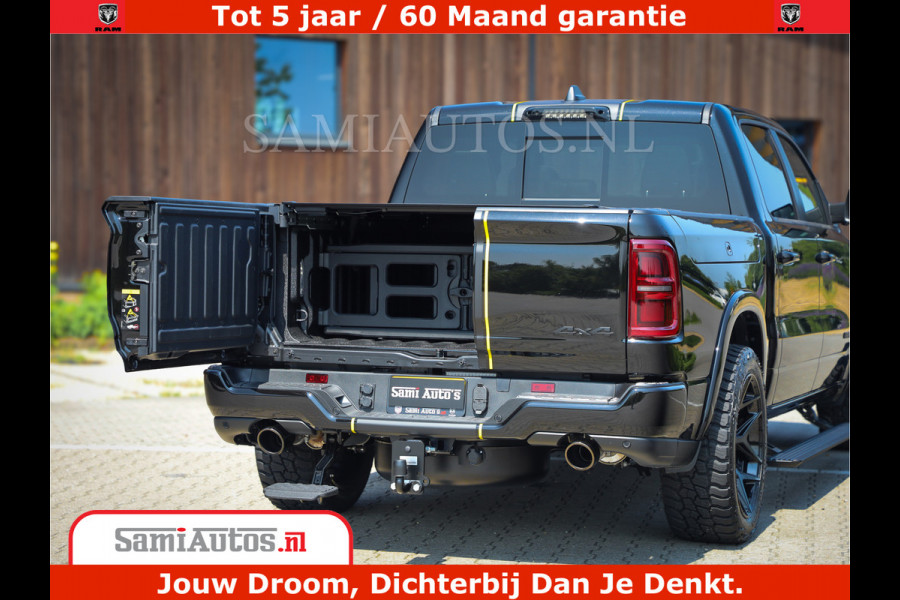 Dodge Ram 1500 Limited Night H.O 540HP 706Nm | Massage + Full Option | De Meest Luxe en Volle Pick-Up in zijn Klasse | Comfortabele Dubbele Cabine met Royale 5 Zitplaatsen | BPM vrij | Nu Leverbaar uit Voorraad | Voorraad Nr 2333 - 5129