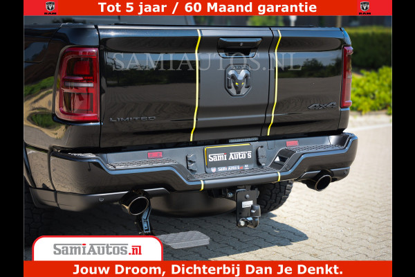 Dodge Ram 1500 Limited Night H.O 540HP 706Nm | Massage + Full Option | De Meest Luxe en Volle Pick-Up in zijn Klasse | Comfortabele Dubbele Cabine met Royale 5 Zitplaatsen | BPM vrij | Nu Leverbaar uit Voorraad | Voorraad Nr 2333 - 5129