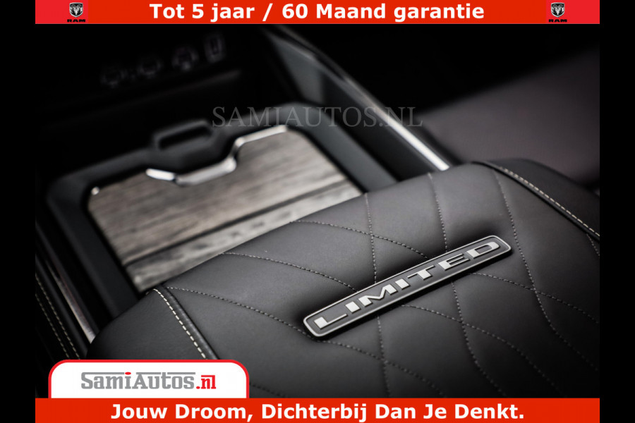 Dodge Ram 1500 Limited Night H.O 540HP 706Nm | Massage + Full Option | De Meest Luxe en Volle Pick-Up in zijn Klasse | Comfortabele Dubbele Cabine met Royale 5 Zitplaatsen | BPM vrij | Nu Leverbaar uit Voorraad | Voorraad Nr 2333 - 5129