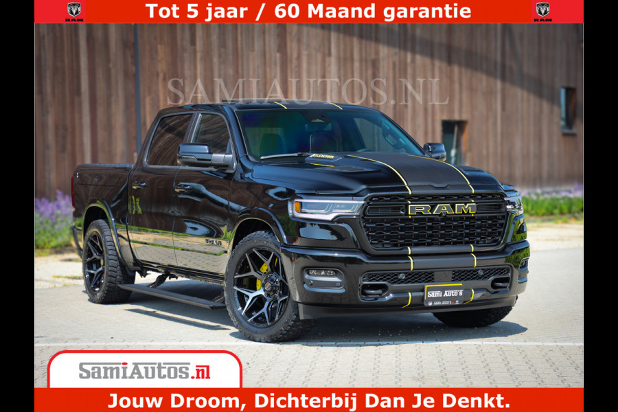Dodge Ram 1500 Limited Night H.O 540HP 706Nm | Massage + Full Option | De Meest Luxe en Volle Pick-Up in zijn Klasse | Comfortabele Dubbele Cabine met Royale 5 Zitplaatsen | BPM vrij | Nu Leverbaar uit Voorraad | Voorraad Nr 2333 - 5129