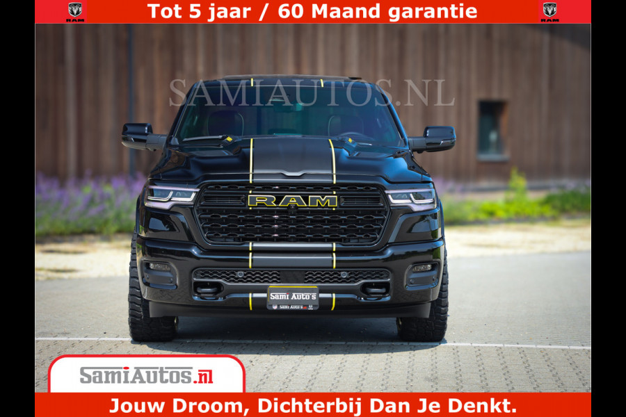 Dodge Ram 1500 Limited Night H.O 540HP 706Nm | Massage + Full Option | De Meest Luxe en Volle Pick-Up in zijn Klasse | Comfortabele Dubbele Cabine met Royale 5 Zitplaatsen | BPM vrij | Nu Leverbaar uit Voorraad | Voorraad Nr 2333 - 5129