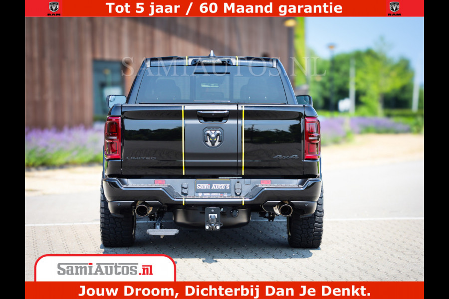 Dodge Ram 1500 Limited Night H.O 540HP 706Nm | Massage + Full Option | De Meest Luxe en Volle Pick-Up in zijn Klasse | Comfortabele Dubbele Cabine met Royale 5 Zitplaatsen | BPM vrij | Nu Leverbaar uit Voorraad | Voorraad Nr 2333 - 5129