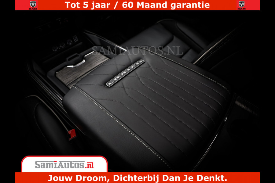 Dodge Ram 1500 Limited Night H.O 540HP 706Nm | Massage + Full Option | De Meest Luxe en Volle Pick-Up in zijn Klasse | Comfortabele Dubbele Cabine met Royale 5 Zitplaatsen | BPM vrij | Nu Leverbaar uit Voorraad | Voorraad Nr 2333 - 5129