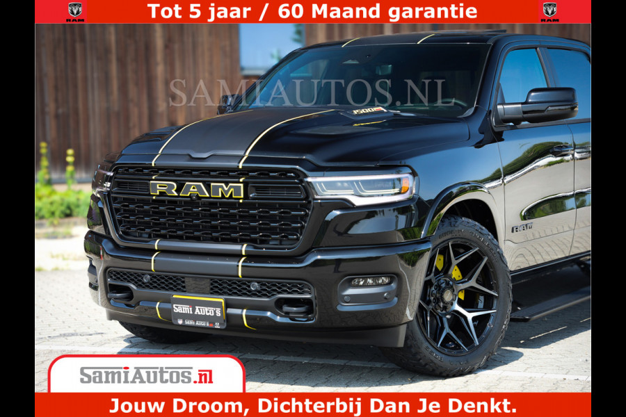 Dodge Ram 1500 Limited Night H.O 540HP 706Nm | Massage + Full Option | De Meest Luxe en Volle Pick-Up in zijn Klasse | Comfortabele Dubbele Cabine met Royale 5 Zitplaatsen | BPM vrij | Nu Leverbaar uit Voorraad | Voorraad Nr 2333 - 5129