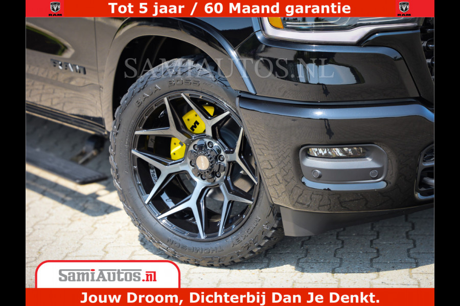 Dodge Ram 1500 Limited Night H.O 540HP 706Nm | Massage + Full Option | De Meest Luxe en Volle Pick-Up in zijn Klasse | Comfortabele Dubbele Cabine met Royale 5 Zitplaatsen | BPM vrij | Nu Leverbaar uit Voorraad | Voorraad Nr 2333 - 5129
