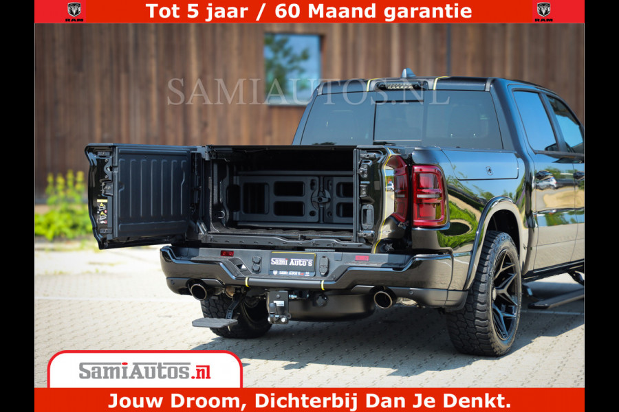 Dodge Ram 1500 Limited Night H.O 540HP 706Nm | Massage + Full Option | De Meest Luxe en Volle Pick-Up in zijn Klasse | Comfortabele Dubbele Cabine met Royale 5 Zitplaatsen | BPM vrij | Nu Leverbaar uit Voorraad | Voorraad Nr 2333 - 5129