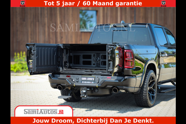 Dodge Ram 1500 Limited Night H.O 540HP 706Nm | Massage + Full Option | De Meest Luxe en Volle Pick-Up in zijn Klasse | Comfortabele Dubbele Cabine met Royale 5 Zitplaatsen | BPM vrij | Nu Leverbaar uit Voorraad | Voorraad Nr 2333 - 5129