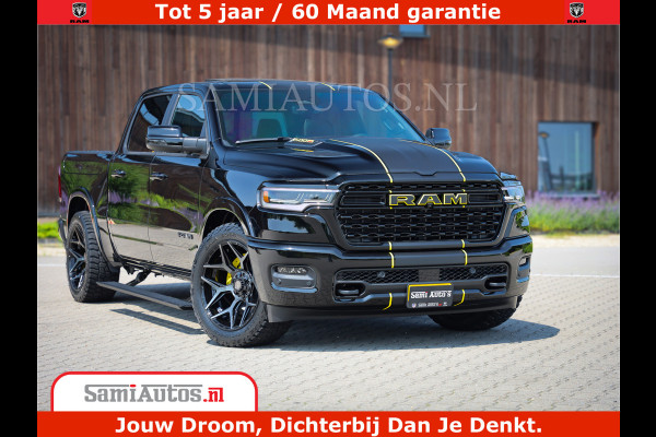 Dodge Ram 1500 Limited Night H.O 540HP 706Nm | Massage + Full Option | De Meest Luxe en Volle Pick-Up in zijn Klasse | Comfortabele Dubbele Cabine met Royale 5 Zitplaatsen | BPM vrij | Nu Leverbaar uit Voorraad | Voorraad Nr 2333 - 5129