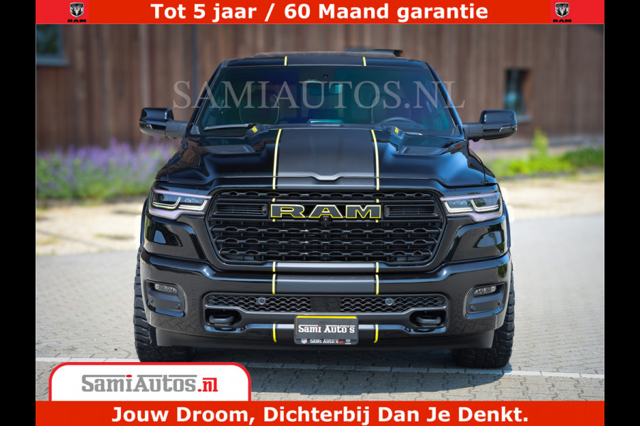 Dodge Ram 1500 Limited Night H.O 540HP 706Nm | Massage + Full Option | De Meest Luxe en Volle Pick-Up in zijn Klasse | Comfortabele Dubbele Cabine met Royale 5 Zitplaatsen | BPM vrij | Nu Leverbaar uit Voorraad | Voorraad Nr 2333 - 5129