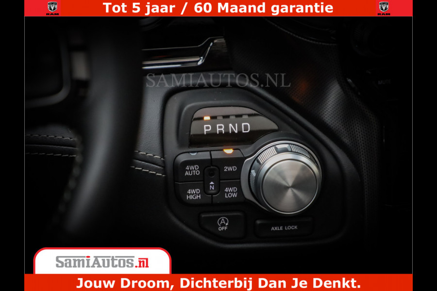 Dodge Ram 1500 Limited Night H.O 540HP 706Nm | Massage + Full Option | De Meest Luxe en Volle Pick-Up in zijn Klasse | Comfortabele Dubbele Cabine met Royale 5 Zitplaatsen | BPM vrij | Nu Leverbaar uit Voorraad | Voorraad Nr 2333 - 5129