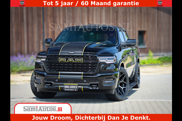 Dodge Ram 1500 Limited Night H.O 540HP 706Nm | Massage + Full Option | De Meest Luxe en Volle Pick-Up in zijn Klasse | Comfortabele Dubbele Cabine met Royale 5 Zitplaatsen | BPM vrij | Nu Leverbaar uit Voorraad | Voorraad Nr 2333 - 5129