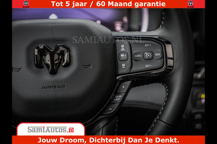 Dodge Ram 1500 Limited Night H.O 540HP 706Nm | Massage + Full Option | De Meest Luxe en Volle Pick-Up in zijn Klasse | Comfortabele Dubbele Cabine met Royale 5 Zitplaatsen | BPM vrij | Nu Leverbaar uit Voorraad | Voorraad Nr 2333 - 5129