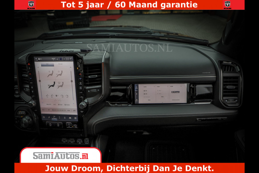 Dodge Ram 1500 Limited Night H.O 540HP 706Nm | Massage + Full Option | De Meest Luxe en Volle Pick-Up in zijn Klasse | Comfortabele Dubbele Cabine met Royale 5 Zitplaatsen | BPM vrij | Nu Leverbaar uit Voorraad | Voorraad Nr 2333 - 5129