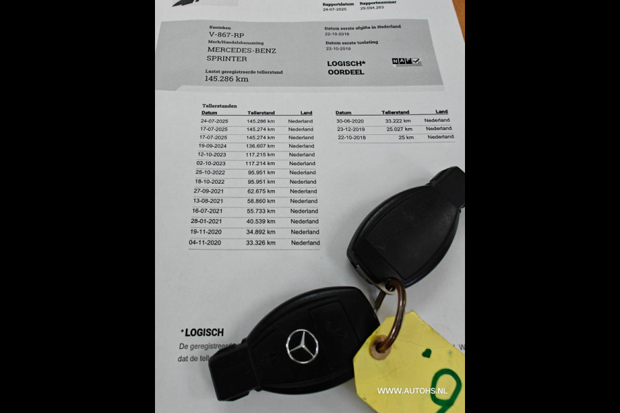 Mercedes-Benz Sprinter 314 2.2 CDI 366 EHD, Euro 6, Lang hoog , lage km , airco , cruise , camera , 1e eig