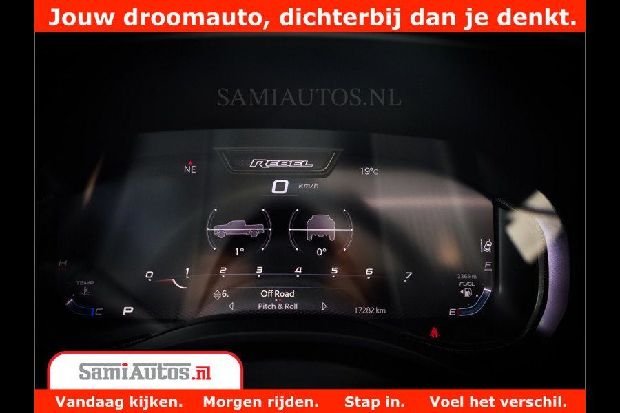 Dodge Ram 1500 REBEL TRX STYLE | BODY LIFT | RAMBAR | 4X4 | LPG | HUD HEADUP | DIGI CLUSTER | 360CAM | ADAPTIVE CRUISE | RAM BAR ROLLCOVER | Comfortabele Dubbele Cabine met Royale 5 Zitplaatsen |