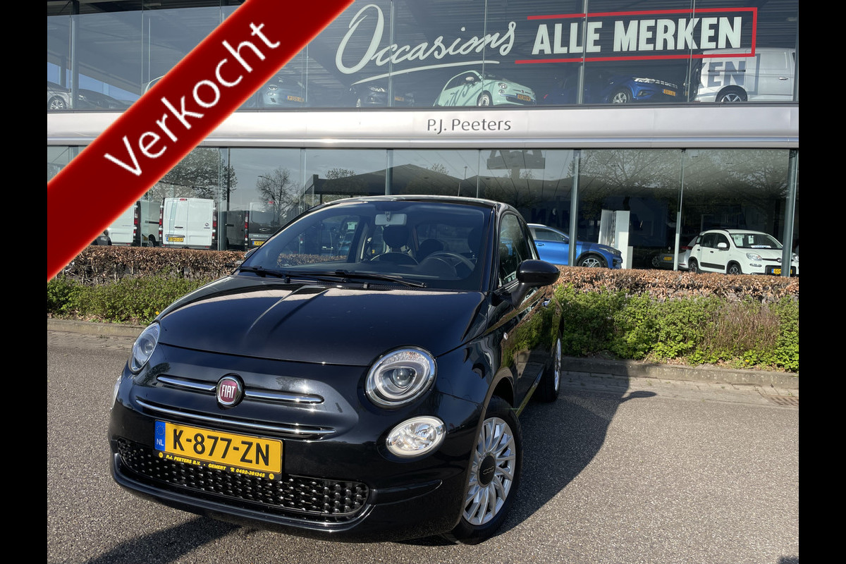 Fiat 500 1.2 Lounge Cruise control - Licht metalen velgen - Navigatie - Panoramadak - Parkeersensoren achter - regensensor - mistlampen - lederen stuurwiel Fiat 500 1.2 Lounge Cruise control - Licht metalen velgen - Navigatie - Panoramadak - Parkeersensoren achter - regensensor - mistlampen - lederen stuurwiel