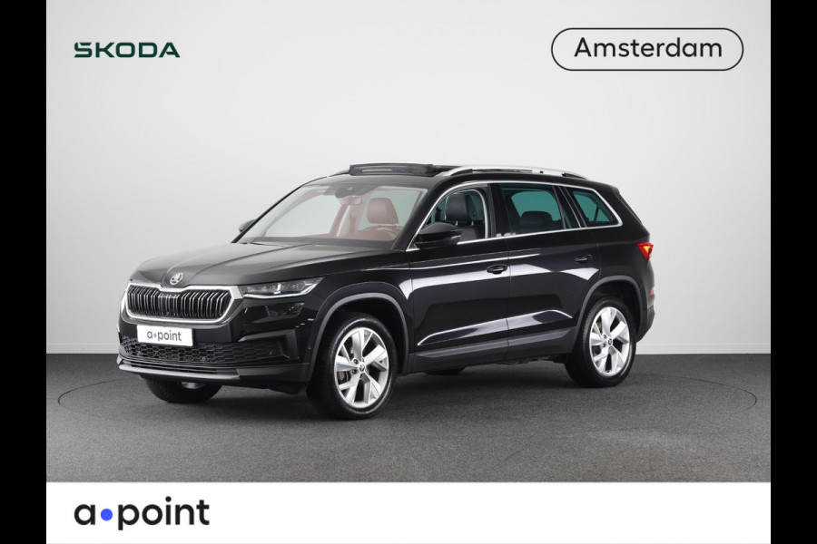 Škoda Kodiaq Business Edition Plus 7 p. 150 pk Automaat (DSG) | Verlengde garantie | Navigatie | Panoramadak | Elektr. trekhaak | Parkeersensoren (Park assist) | Rondomzicht camera | Stoelverwarming v/a |