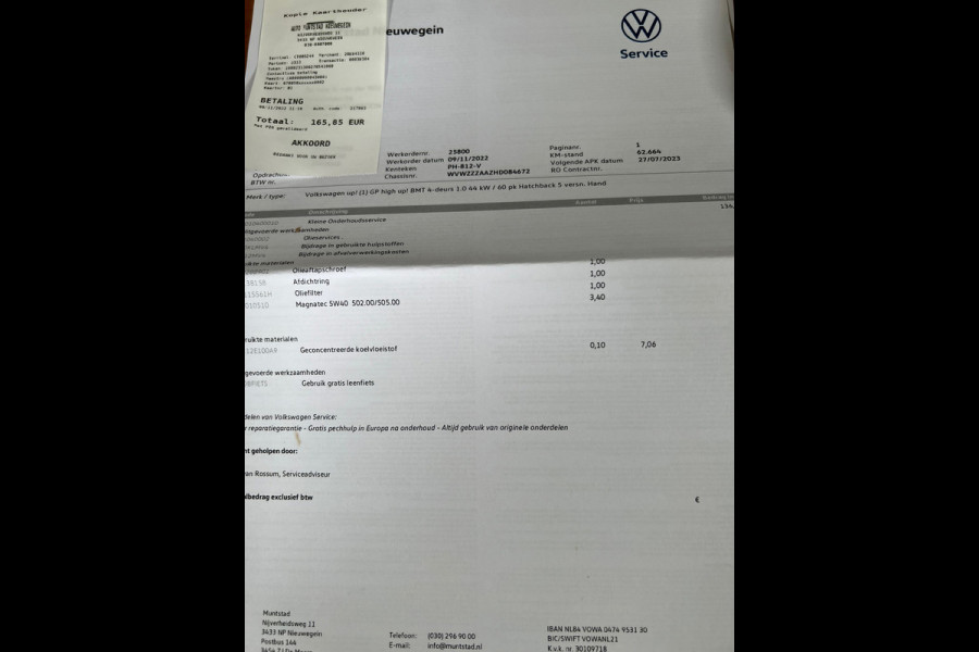 Volkswagen up! 1.0 BMT high up! clima/camera/cruise NL-NAP