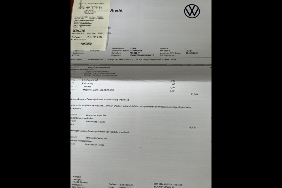 Volkswagen up! 1.0 BMT high up! clima/camera/cruise NL-NAP