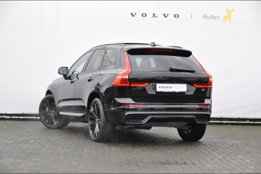 Volvo XC60 T6 350PK Automaat Recharge AWD Plus Black Edition Long range / Adaptieve cruise control / Harman Kardon audio / Trekhaak / Panoramadak / Apple carplay / Parkeersensoren met 360 camera / Elektrische achterklep / Elektrische stoelen met geheugen / Stoel en stuurwielverwarming / 21” velgen
