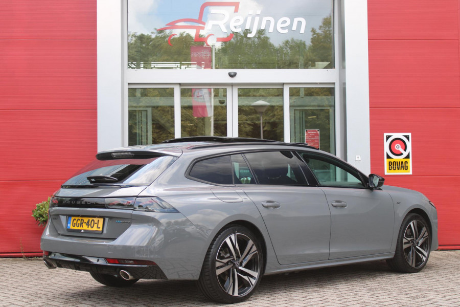 Peugeot 508 SW 1.6 HYbrid 225PK GT ** NIEUW MODEL** | NAVIGATIE |PANORAMISCH SCHUIFDAK|KOPLAMPEN MATRIX LED | WEGKLAPBARE TREKHAAK |BEKLEDING LEDER/ALCATARA MISTRAL |COMFORTSTOELEN MET VERSTELBARE NEUS EN ELEKTRISCHVERSTELBARE HELLINGSHOEK|STOELVERWARMING |DRAADLOOS APPLE CARPLAY/ANDROID AUTO | NIGHT VISION PACK | ADAPTIEF ONDERSTEL|7,4 KW LADEN| 19'' AUGUSTA LICHTMETALEN VELGEN | HIFI FOCAL| ADAPTIEVE CRUISECONTROL | HANDSFREE ELEKTRISCH BEDIENBARE ACHTERKLEP|ALARMSYSTEEM AF FABRIEK|DONKER GETINTE ACHTERRUITEN |
