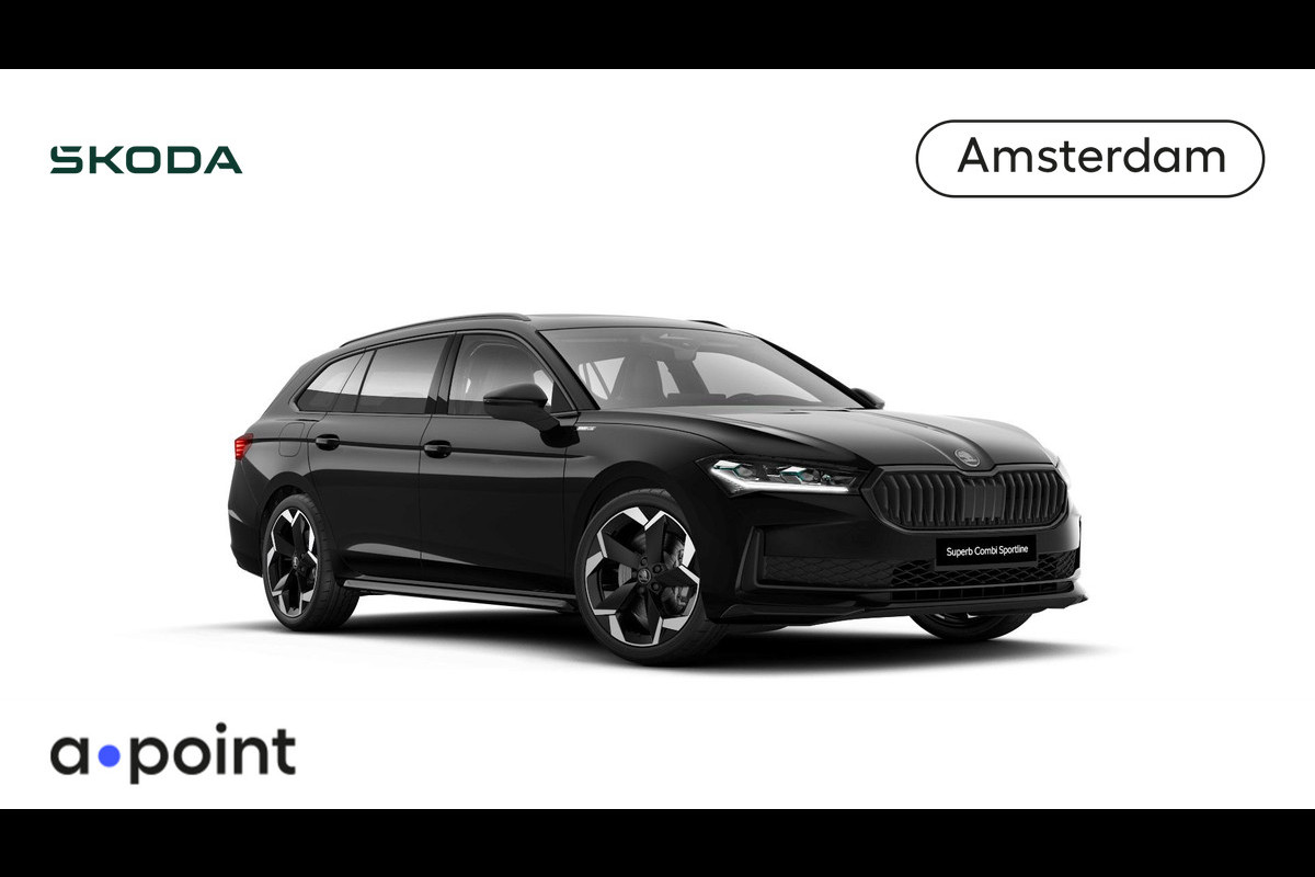 Škoda Superb Combi Sportline Business PHEV 1.5 TSI 204 pk 6 versn. DSG | Travel assist plus | Panoramadak | Canton | 19 inch lichtmetalen velgen Škoda Superb Combi Sportline Business PHEV 1.5 TSI 204 pk 6 versn. DSG | Travel assist plus | Panoramadak | Canton | 19 inch lichtmetalen velgen
